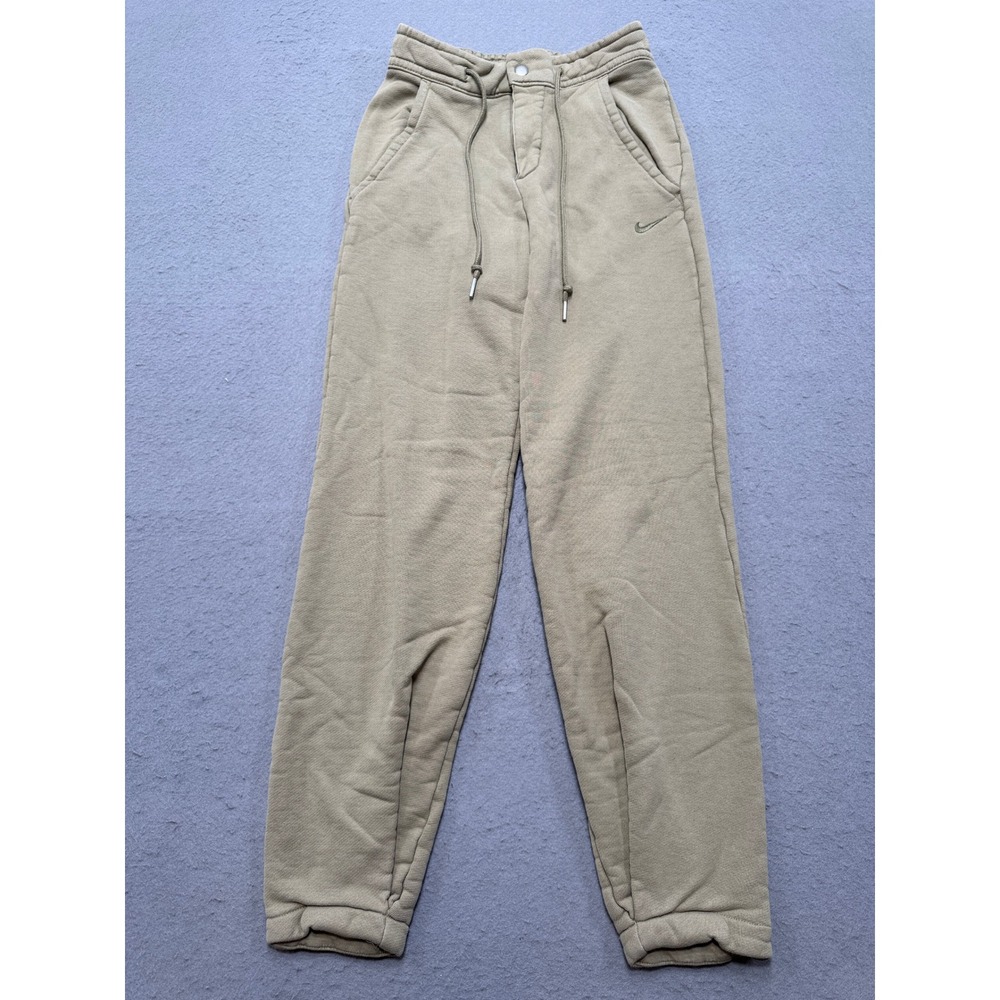 Nike Sweatpants Women's XS Khaki Cotton French Terry Tapered Athletic Sportswear